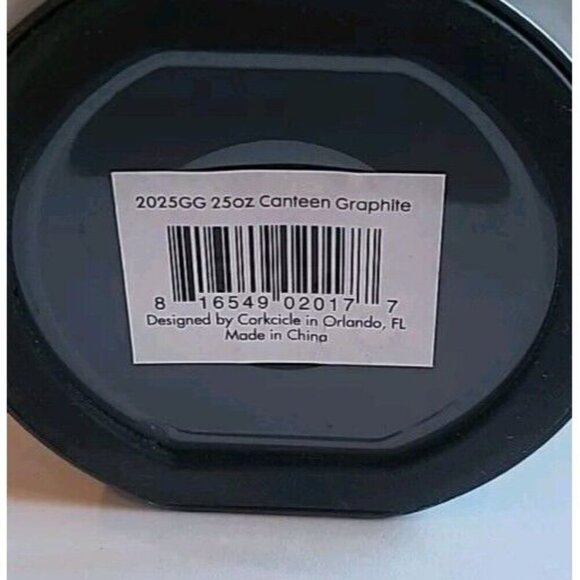 Graphite Grey Corkcicle 25oz Canteen, "BearPaw - Live Life Comfortably" White - Picture 6 of 7